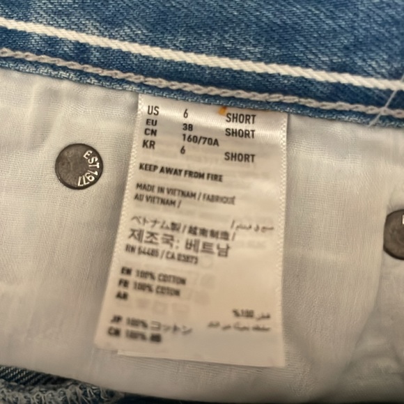 American Eagle Outfitters Blue Striped Jeans Size 6 Denim Straight Leg Cotton AE - Picture 6 of 6